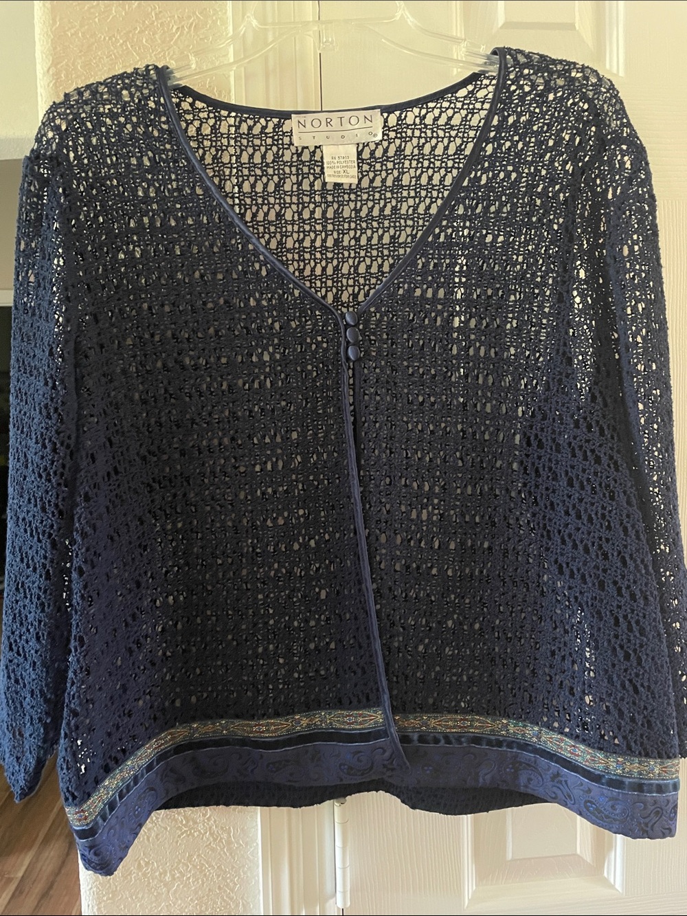 Norton Studio Open Weave Navy Blue jacket XL